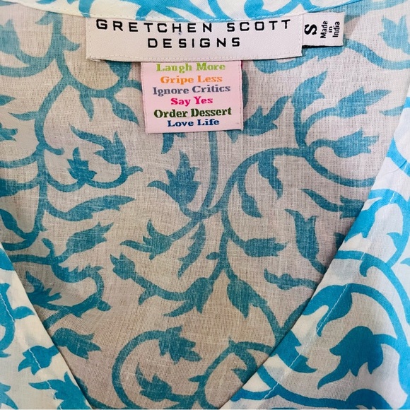 Gretchen Scott Designs Jersey Tunic Dress Blue Womens Small Summer Resort Cotton - Picture 4 of 5